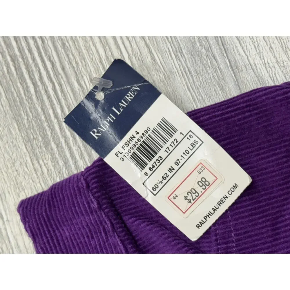 NEW Ralph Lauren Girls Corduroy Pants Size 16 Purple Skinny Fit NWT